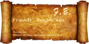 Frankó Benjámin névjegykártya