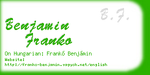 benjamin franko business card