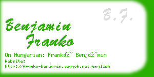 benjamin franko business card